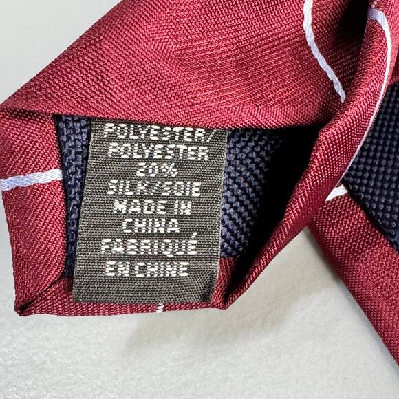 MICHAEL KORS Men's Silk Blend Tie York Grid Burgandy NEW MSRP: $69.50 - Picture 8 of 10